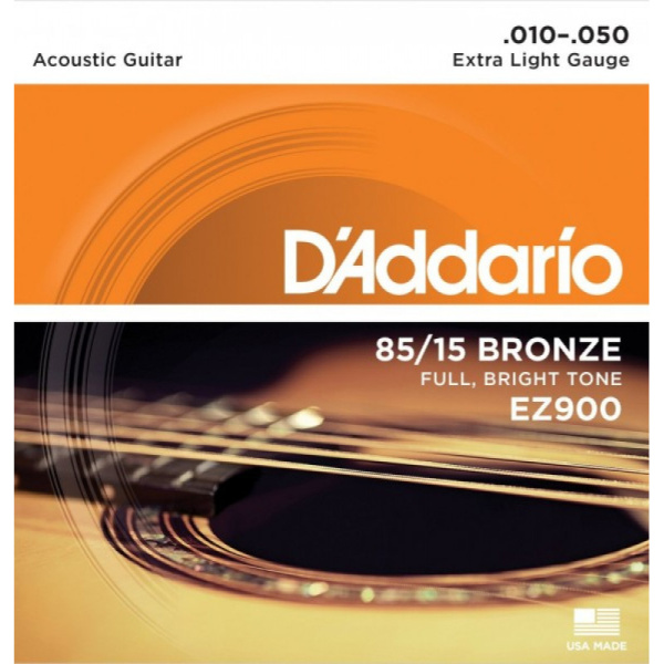 EZ900 AMERICAN BRONZE 85/15 Комплект струн для акустической гитары Extra Light 10-50 D`Addario