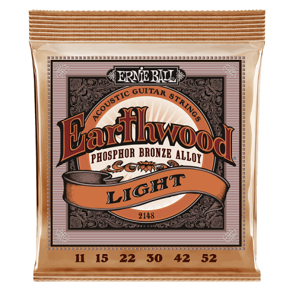 P02148 Earthwood Phosphor Bronze Комплект струн для акустической гитары 11-52, Ernie Ball 