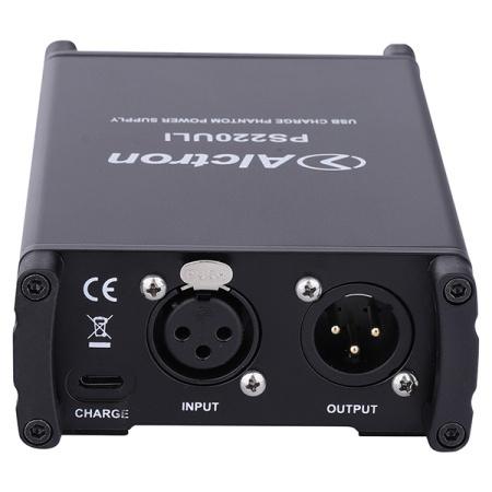 PS220ULI Блок фантомного питания для микрофонов 48В, с аккумулятором, Alctron