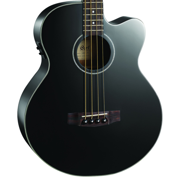 AB850F-BK-BAG Acoustic Bass Series Электроакустическая бас-гитара с вырезом, чехол в комплекте, Cort