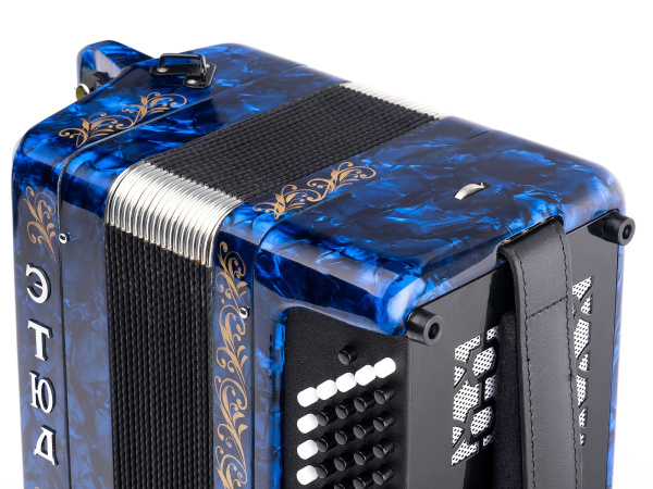 BN-40-BL (БН-40) Баян ученический двухголосный Этюд-205М2, 55х100-II, синий, Тульская гармонь