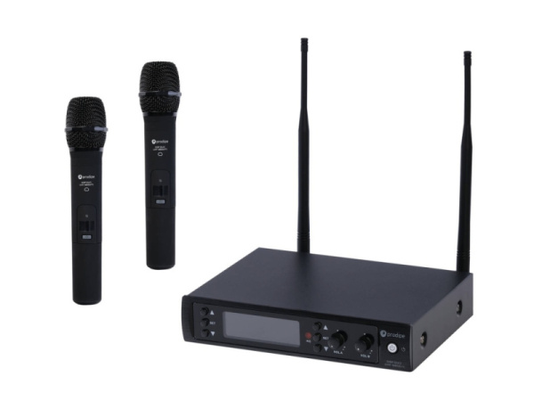 DSP-DUO-UHF-M850/F5 Беспроводная микрофонная система, 2 ручных передатчика, Prodipe