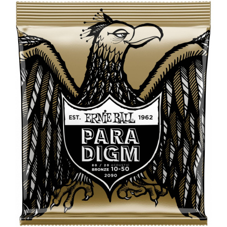 P02090 Paradigm 80/20 Bronze EXTRA LIGHT Комплект струн для акустической гитары  10-50. Ernie Ball